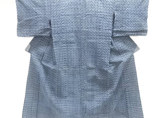 JAPANESE KIMONO / ANTIQUE HITOE KIMONO / KURUME KASURI / GEOMETRIC